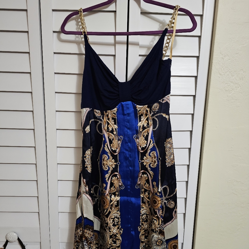 Mix Media Silky Slip Summer Dress